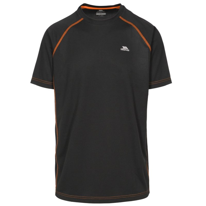 Trespass Mens Ethen Short Sleeve Active T-shirt (black/shocking Orange)