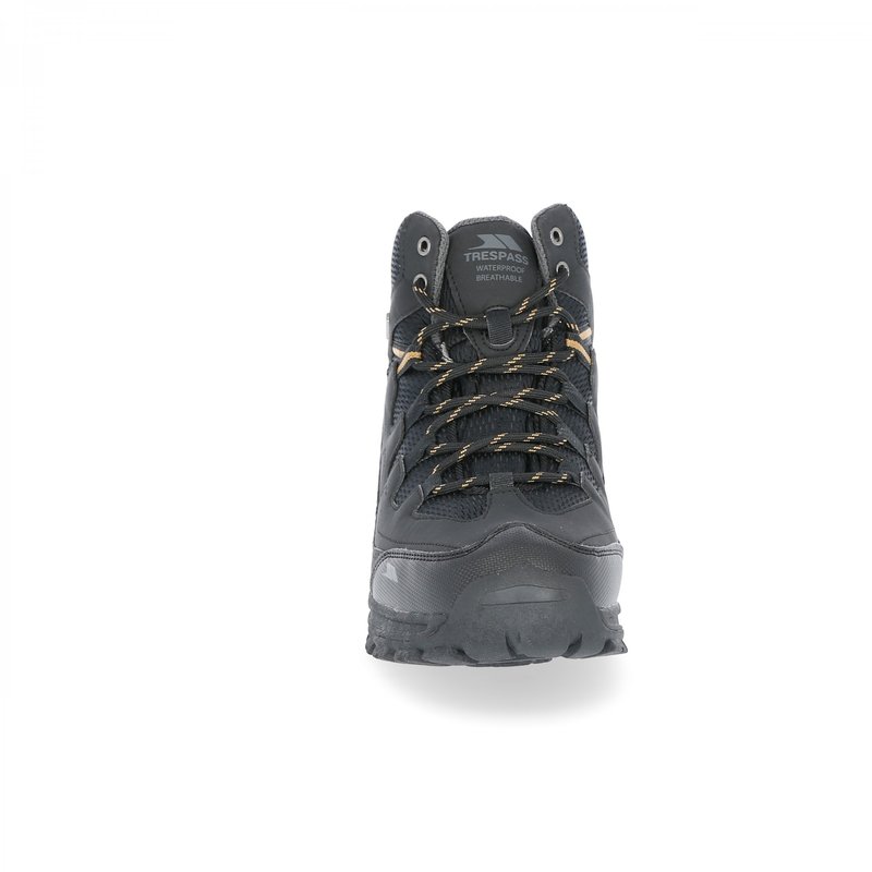 Shop Trespass Mens Finley Waterproof Walking Boots In Black