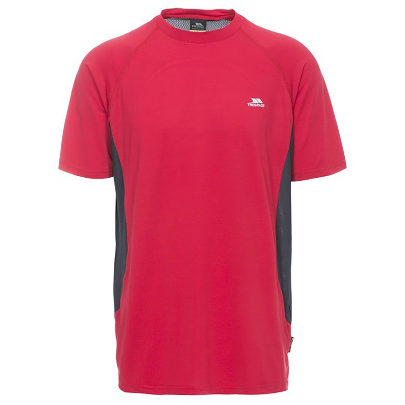 Shop Trespass Mens Reptia Short Sleeve Quick Dry Active T-shirt (red)