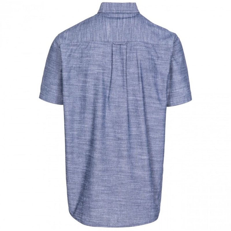 Shop Trespass Slapton Mens Short Sleeve Shirt In Blue