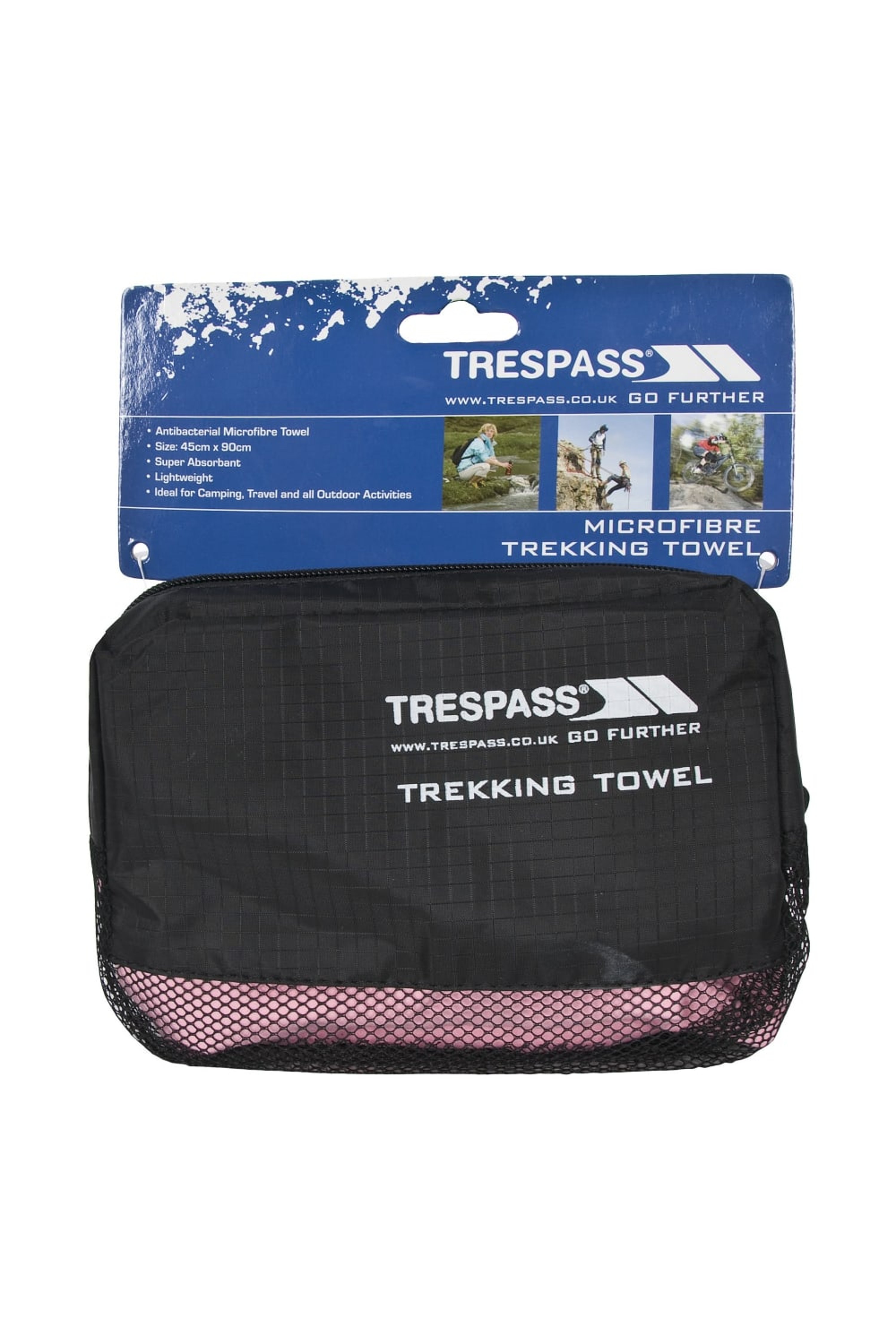 TRESPASS TRESPASS TRESPASS SOAKED ANTI-BACTERIAL SPORTS TOWEL (PINK) (ONE SIZE)