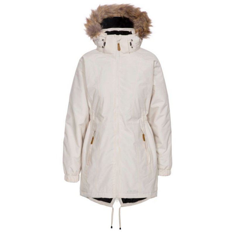 Trespass Womens/ladies Celebrity Insulated Longer Length Parka Jacket (fawn) In White
