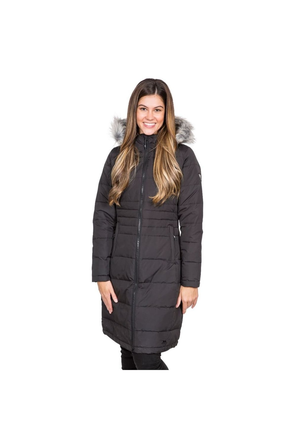 Trespass Phyllis Womens Down Jacket Warm Long Length Parka Coat 
