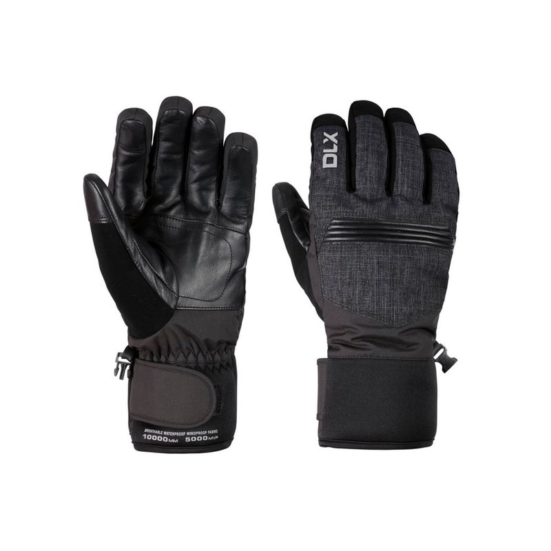 Trespass Unisex Adult Sidney Leather Palm Snow Sports Gloves In Black
