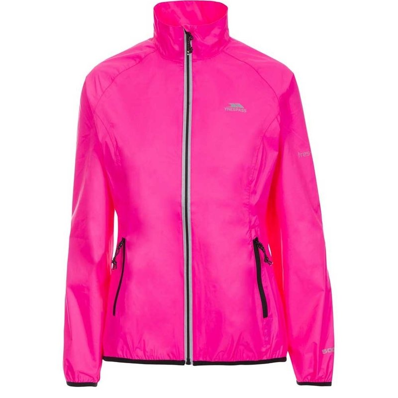 Shop Trespass Womens/ladies Beaming Packaway Hi-vis Jacket In Pink