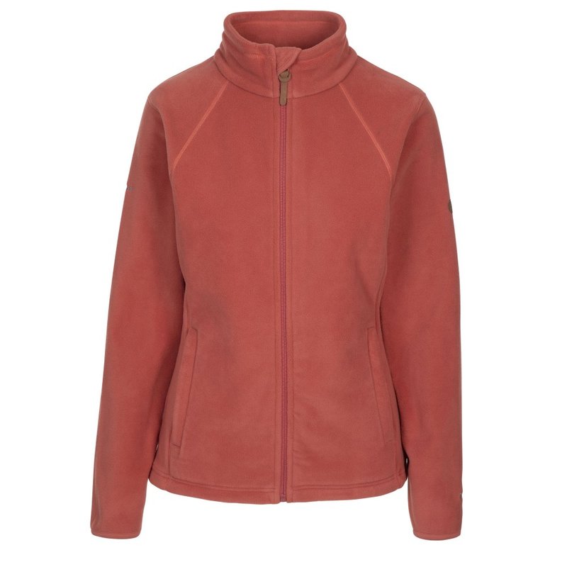 Trespass Womens/ladies Trouper Leather Trim Fleece Jacket In Red