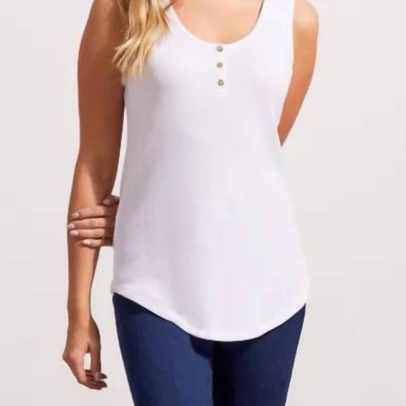 Shop Tribal Cami Tank With Buttons In White