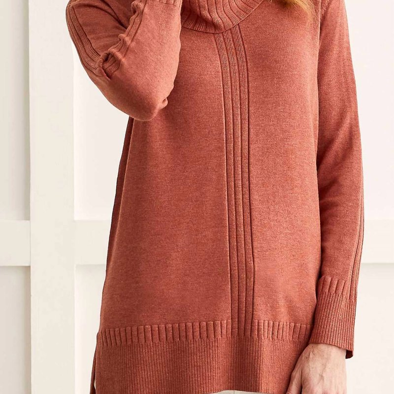 Shop Tribal Cowl Neck Sweater In H. Baked Clay In Brown