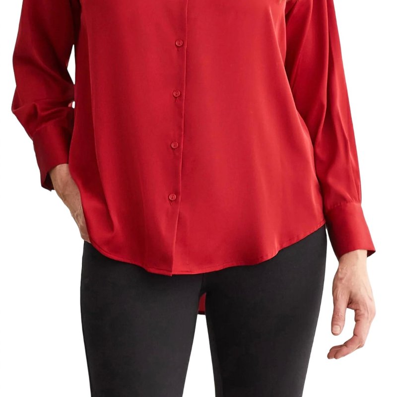 Shop Tribal Drop Shoulder Shirt In Red