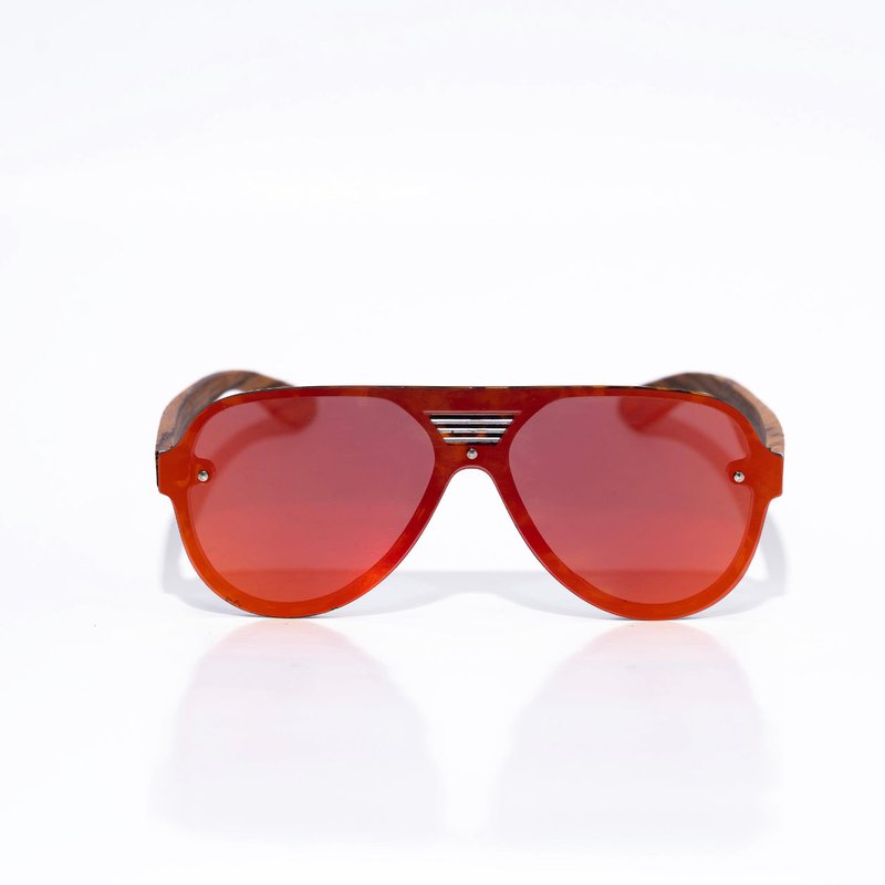 Tribal Eyes Amber Aviator Unisex Sunglasses Reflectors In Orange