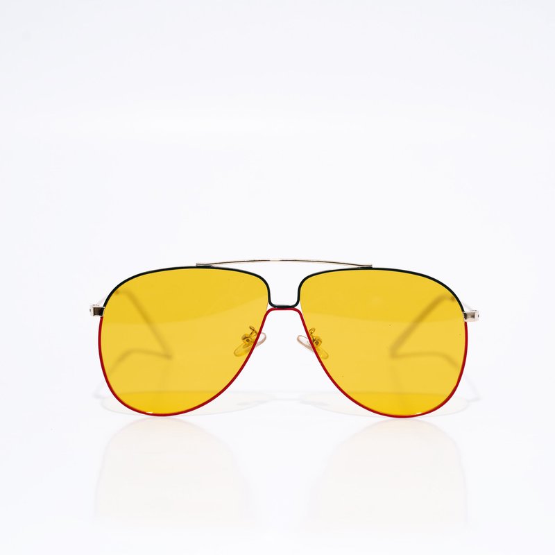 Tribal Eyes Highlife Colored Lens Metal Lightweight Aviators In Yellow