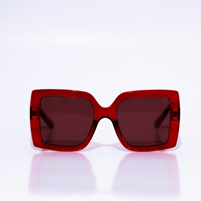 Tribal Eyes Sade Red Oversized Square Unisex Sunglasses