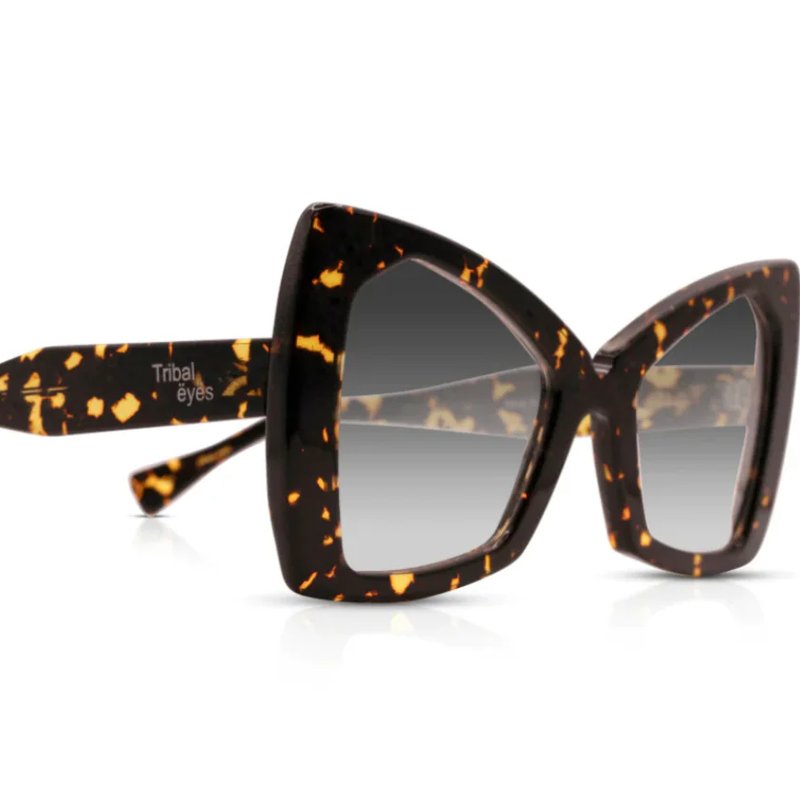 Shop Tribal Eyes The Monarch Cat Eye Unisex Oversized Sunglasses In Black
