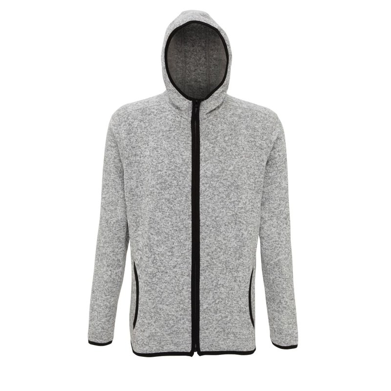 Tridri Tri Dri Mens Melange Knit Fleece Jacket (heather Grey/black Fleck)