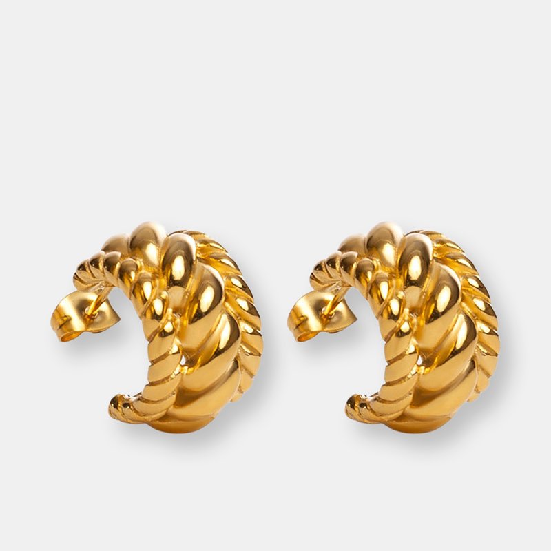 Tseatjewelry Capri Hoop Earrings In 18k Gold Plated
