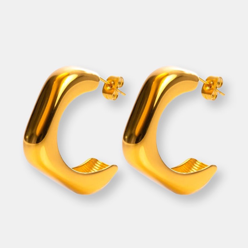 Tseatjewelry Clouds Hoop Earrings In 18k Gold Plated