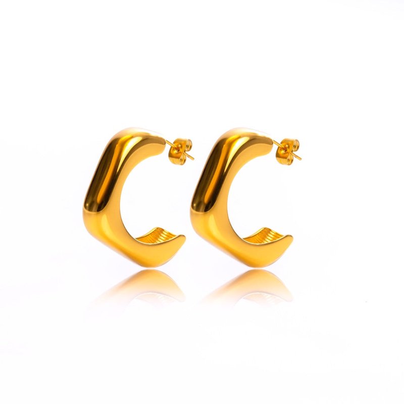 Shop Tseatjewelry Clouds Hoop Earrings In Gold