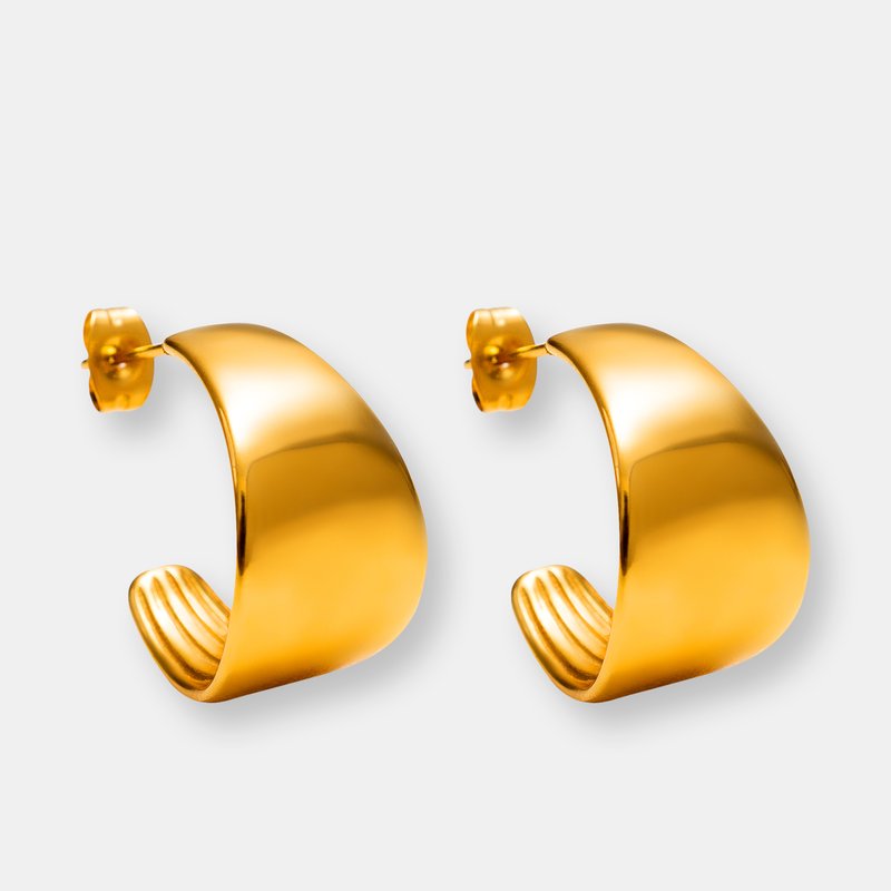 Tseatjewelry Neo Hoop Earrings In 18k Gold Plated