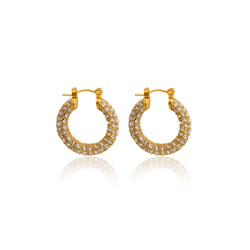 Shop Tseatjewelry Paris Hoop Earrings In Gold