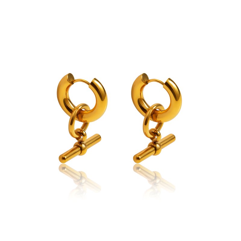 Tseatjewelry Rose Hoop Earrings In Gold