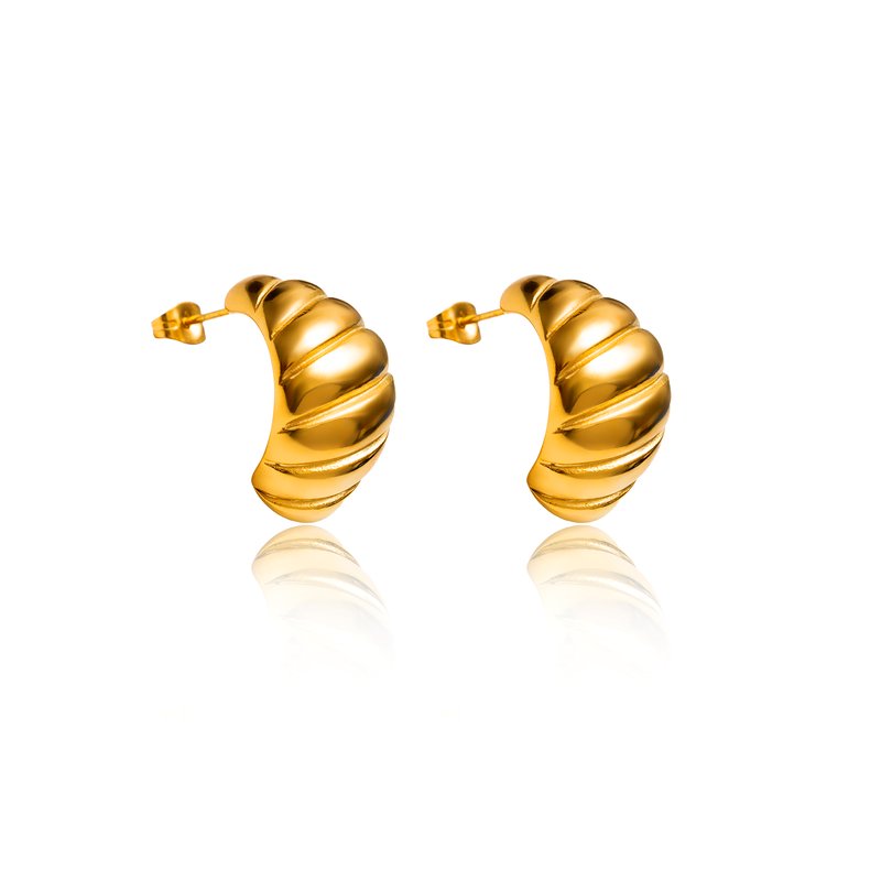 Tseatjewelry Tainted Hoop Earrings In Gold