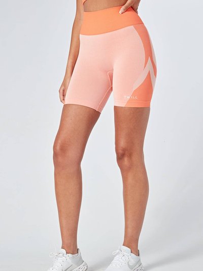 Twill Active Recycled Colour Block Body Fit Cycling Shorts - Coral product