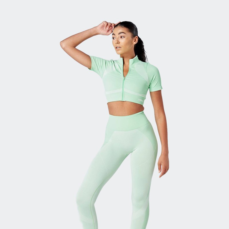 Shop Twill Active Recycled Colour Block Body Fit Legging In Green