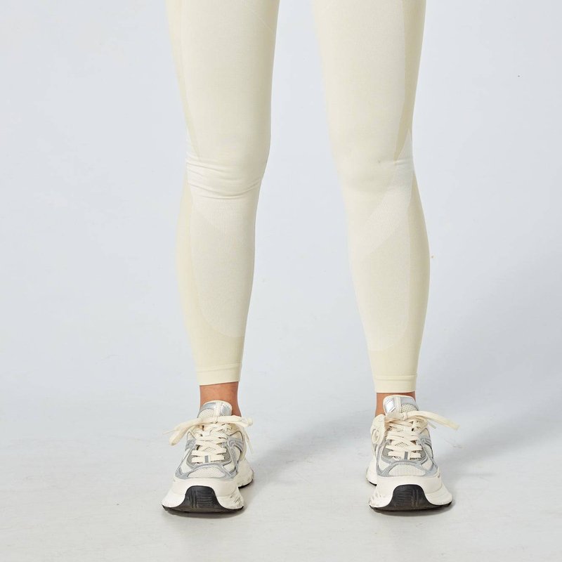 Twill Active Recycled Colour Block Body Fit Legging In White