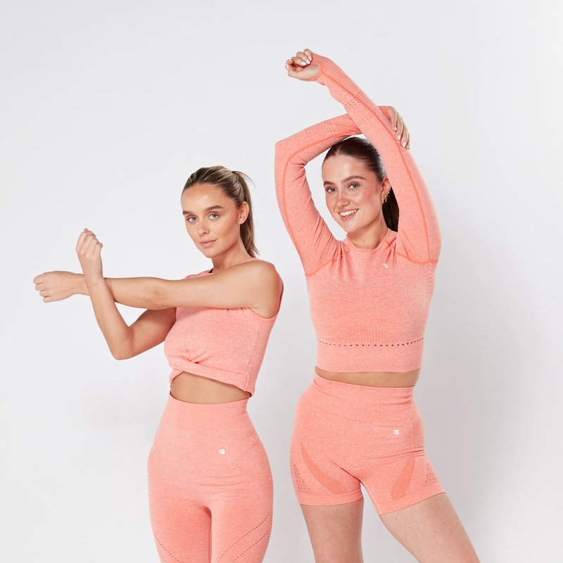 Twill Active Seamless Marl Laser Cut Leggings In Pink