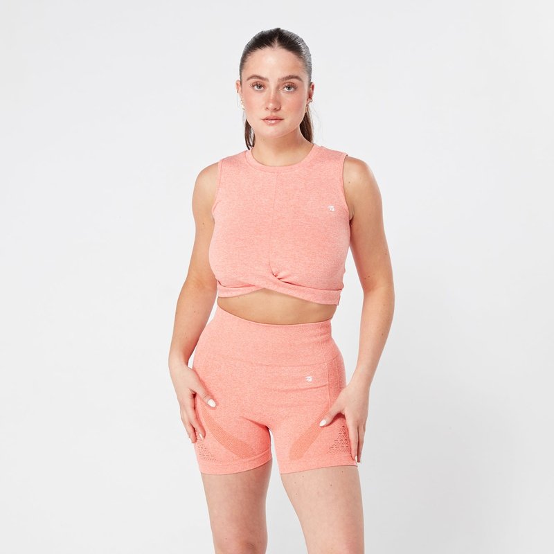 Twill Active Seamless Marl Laser Cut Shorts In Pink