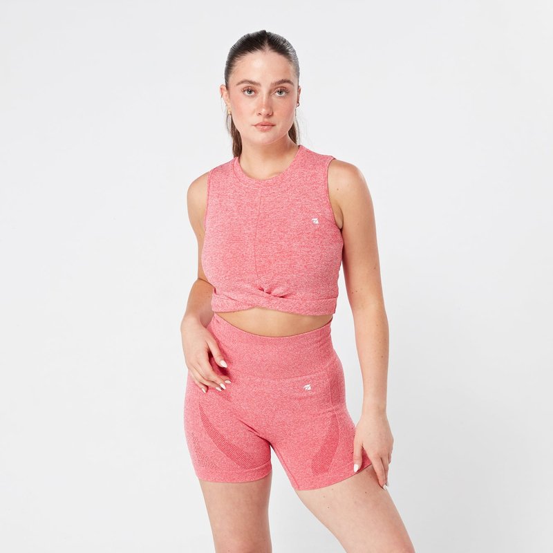Twill Active Seamless Marl Laser Cut Shorts In Pink