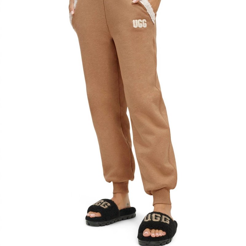 Shop Ugg Daylin Bonded Fleece Pant In Brown