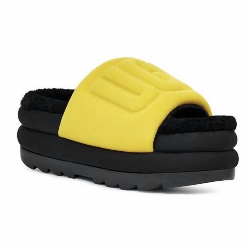 Shop Ugg Maxi Graphic Slide In Yellow