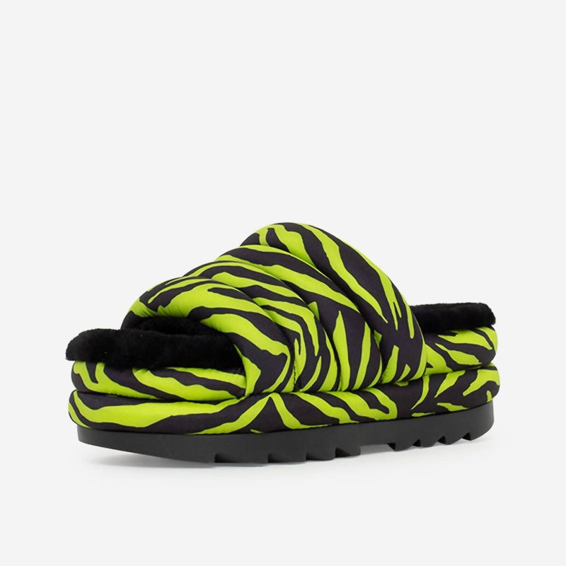 Shop Ugg Maxi Slide Tiger Print Sandal In Green