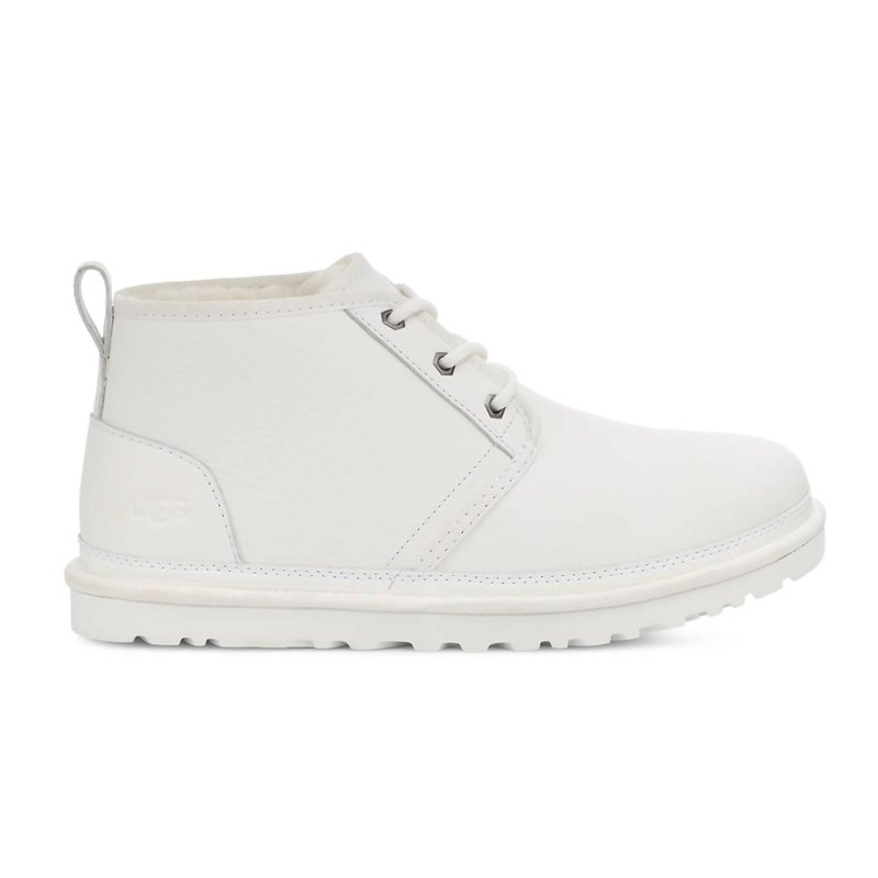 Shop Ugg Men's Neumel Leather Chukka Boot In White Leather