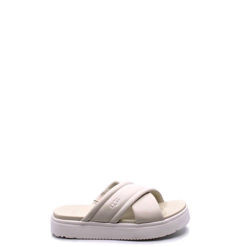 Shop Ugg Zayne Crossband Jasmine Platform Sandals In White