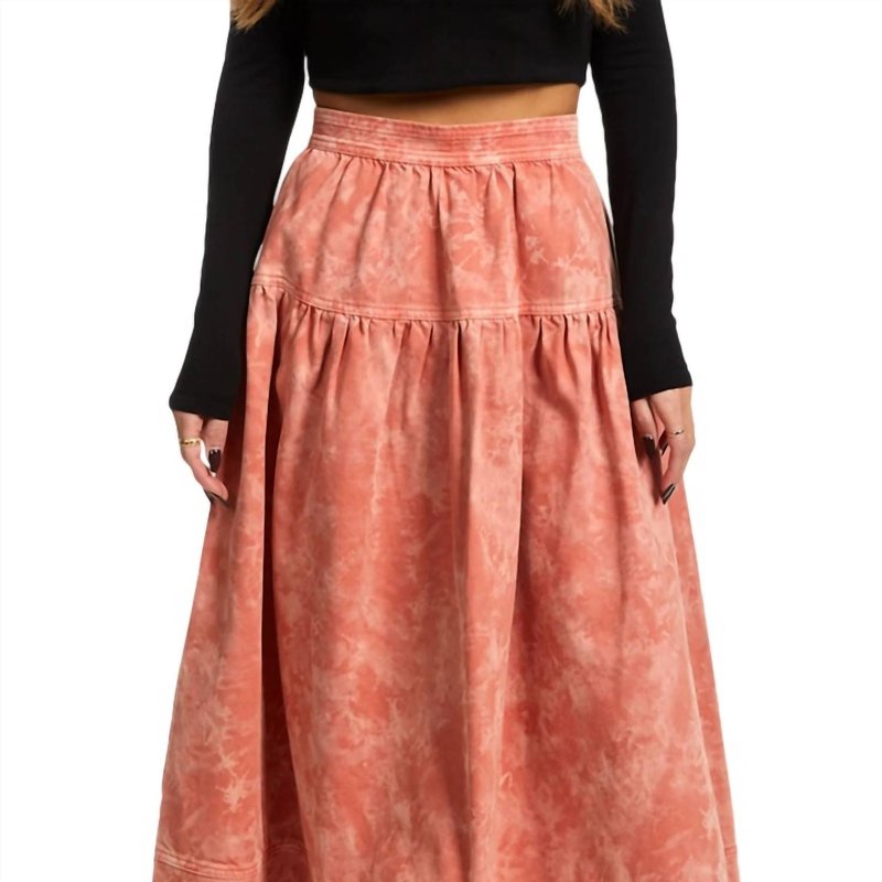 Shop Ulla Johnson Astrid Denim Skirt In Pink