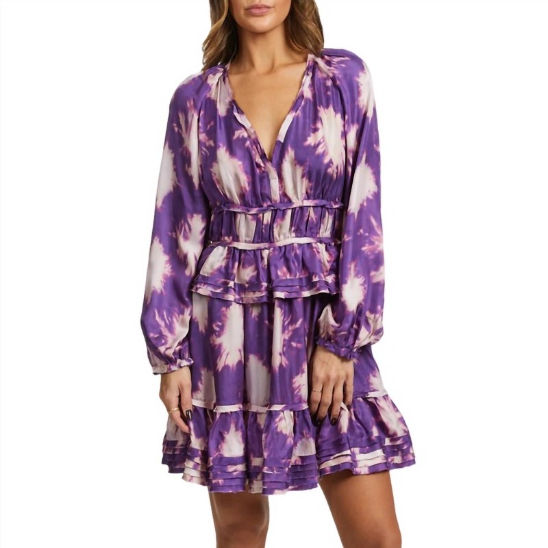 Shop Ulla Johnson Emery Silk Mini Dress In Purple
