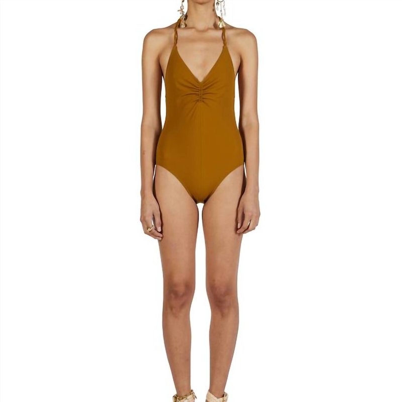 Shop Ulla Johnson Madeira Maillot One Piece In Brown