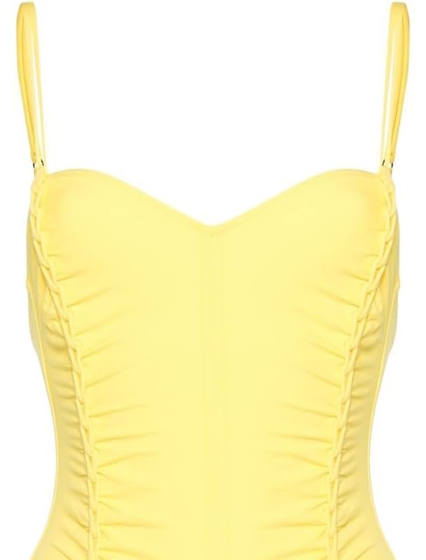 Shop Ulla Johnson Women Almira Maillot Limonite One Piece Swimsuit In Yellow