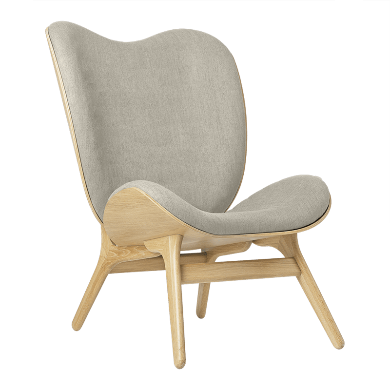 Wood: Oak/Upholstery: White Sands