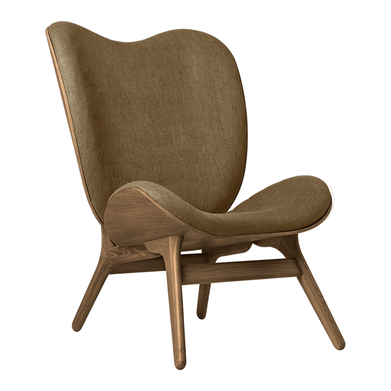 Umage A Conversation Piece,lounge Chair, Tall, Horizons In Wood: Dark Oak/upholstery: Sugar Brown