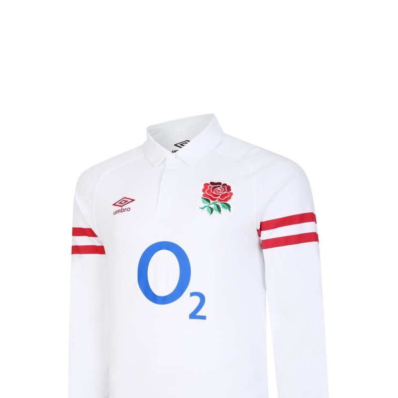 Umbro England Rugby Mens 22/23 Classic Long-sleeved Home Jersey In White