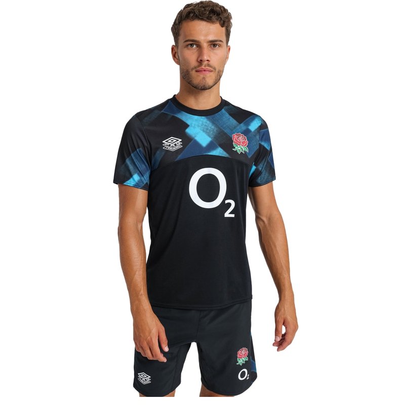 Umbro England Rugby Mens 22/23 Warm Up Jersey In Black