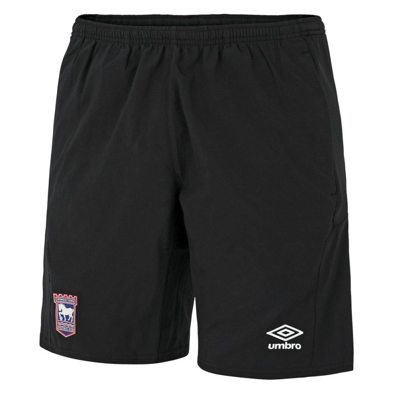 Umbro Ipswich Town Fc Mens 2022-2023 Woven Shorts In Black