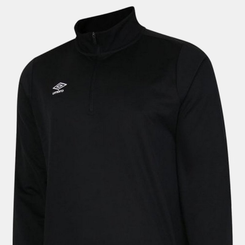 Umbro Mens Club Essential Half Zip Sweatshirt In Black