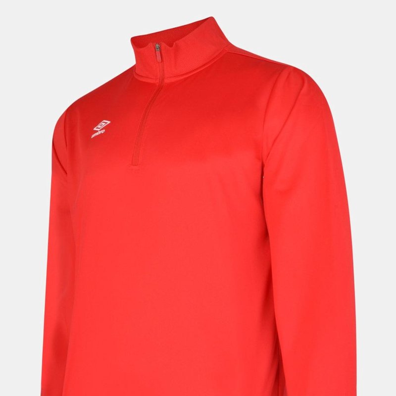 Umbro Mens Club Essential Half Zip Sweatshirt In Red