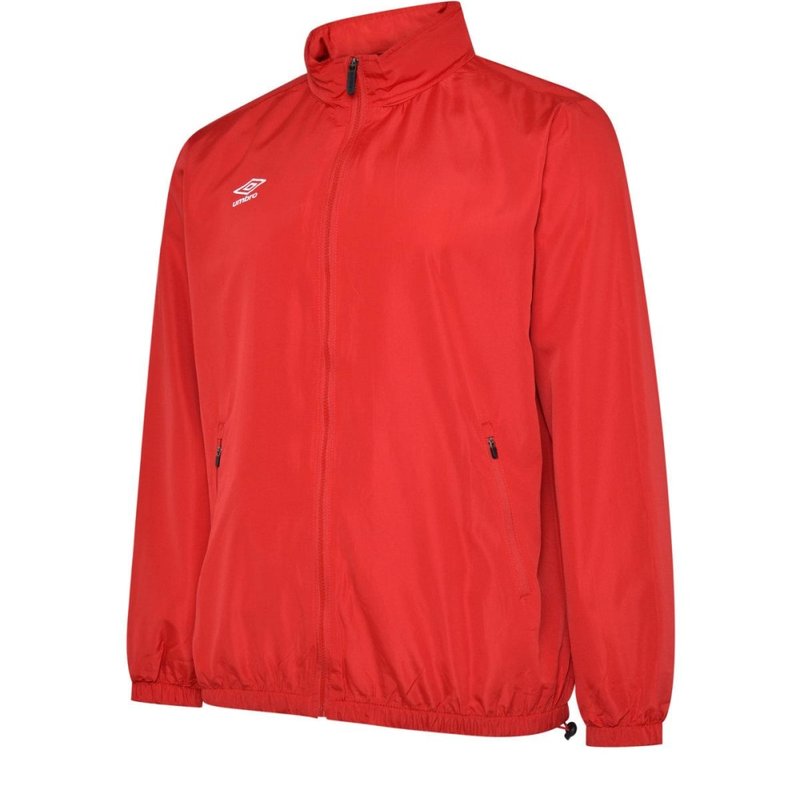 Umbro Mens Club Essential Light Waterproof Jacket In Red