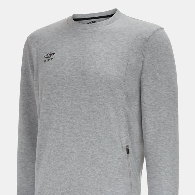 Umbro Mens Pro Stacked Logo Fleece Pullover In Grey