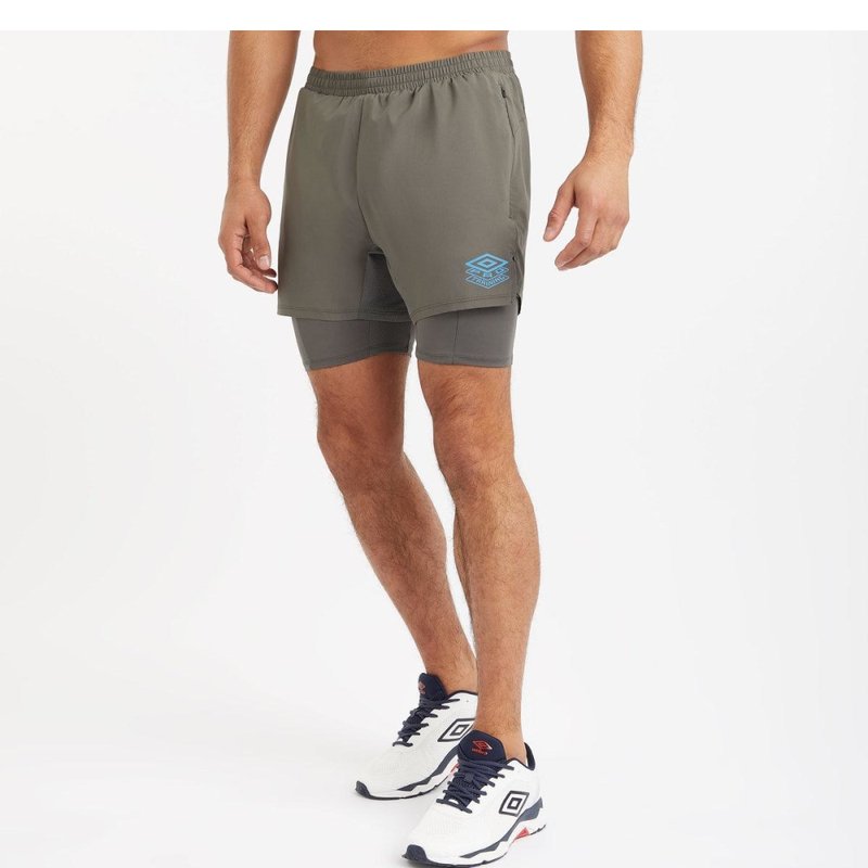 Umbro Mens Pro Training Elite Hybrid Shorts In Grey